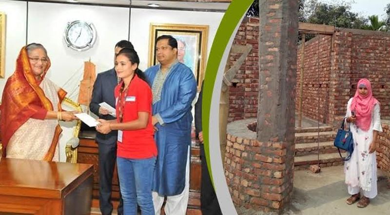 Swapna building house with PM's awarded money